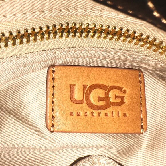 UGG Australia Black Suede Shoulder Bag with side POCKETS NWOT - Picture 2 of 12